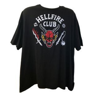 Netflix Stranger Things Hellfire Club Black Graphic T-Shirt Men's Unisex 3XL
